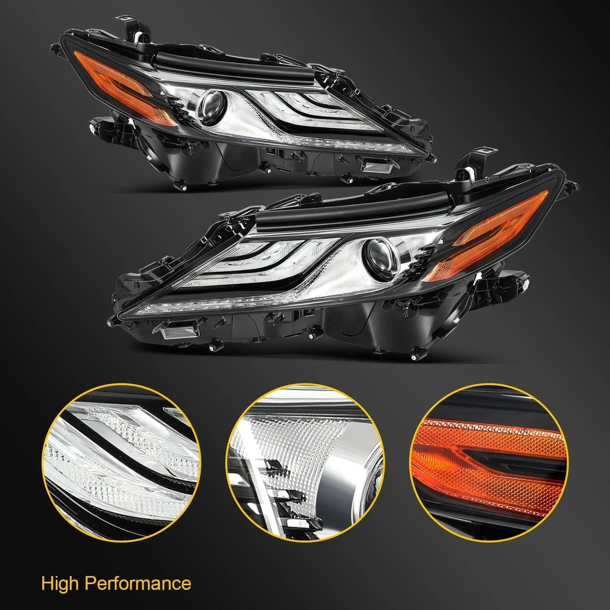 2Pcs Full LED Headlights for Toyota Corolla (2018–2024)