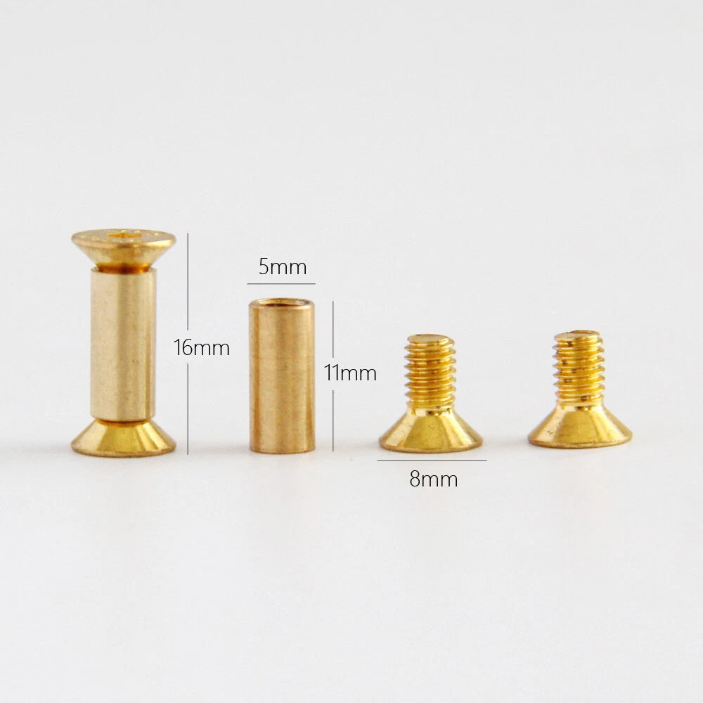 10pcs Brass Knife Handle Pin Rivets Fastening Screws Hex Head