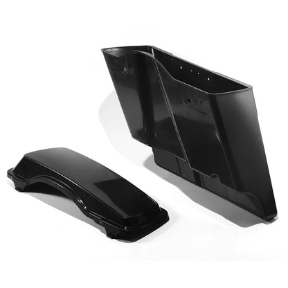 4" 2 Into 1 Stretched Extended Hard Saddlebags for Harley Touring (1993–2013)