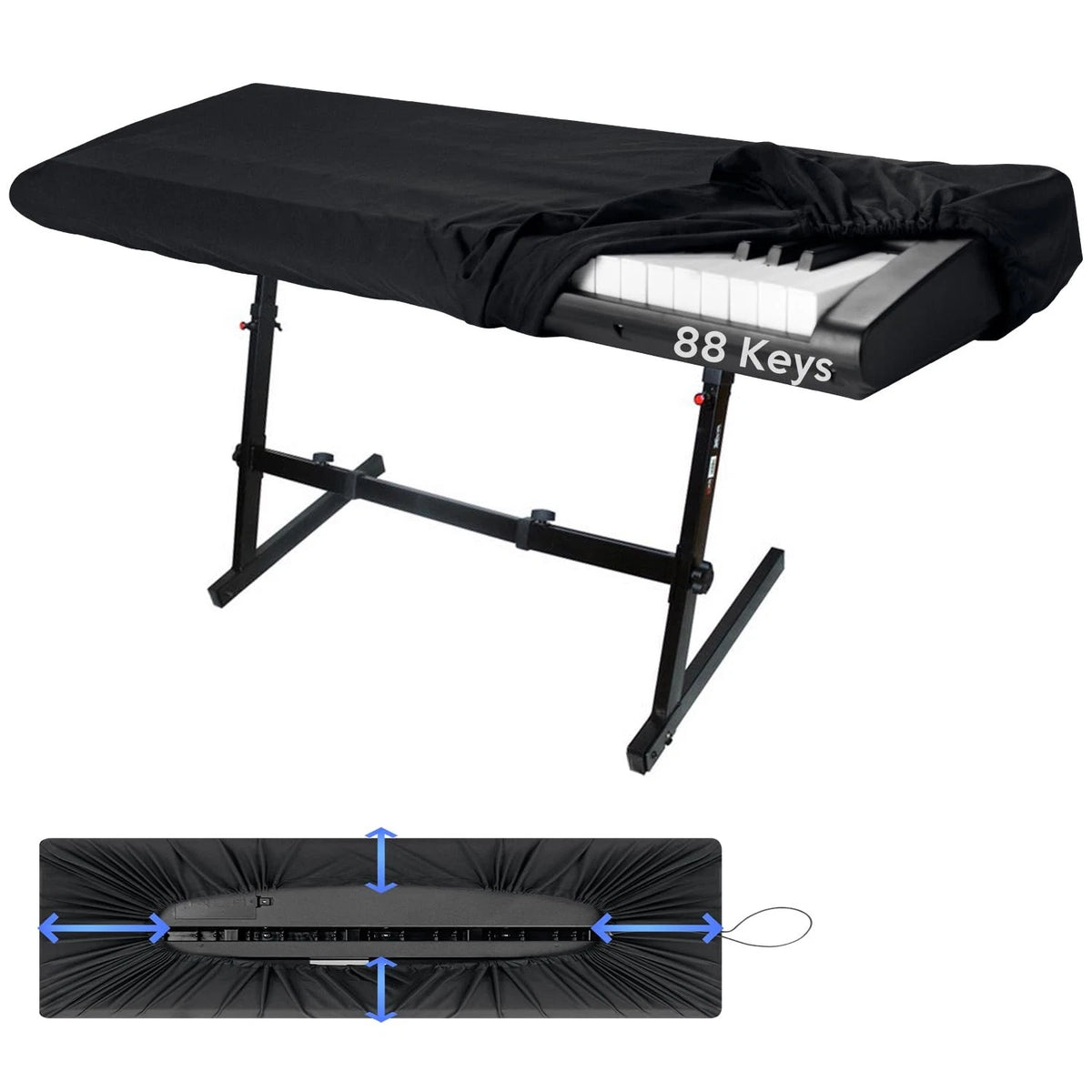 Dust Cover for 88 Keys Piano Keyboard (Music Dirt Proof Stretchy)