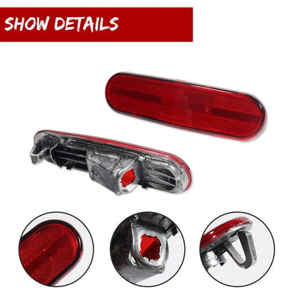 2X Red Lens Rear Bumper Side Marker Lights for Honda Civic Si (2002–2005)