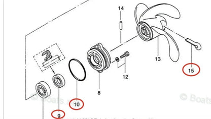 Lower Gearcase Seal Kit for Tohatsu 2HP 2.5HP 3.5HP (All Years) 309601110 345650150 309650150