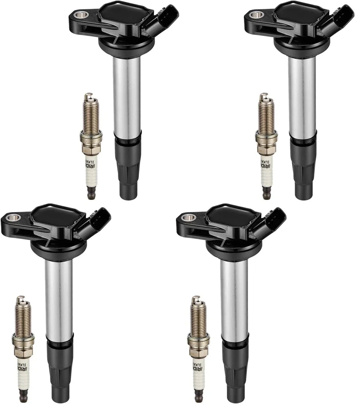 Set of 4 Ignition Coils Pack UF596 & Spark Plug for Toyota Corolla (2009–2015)