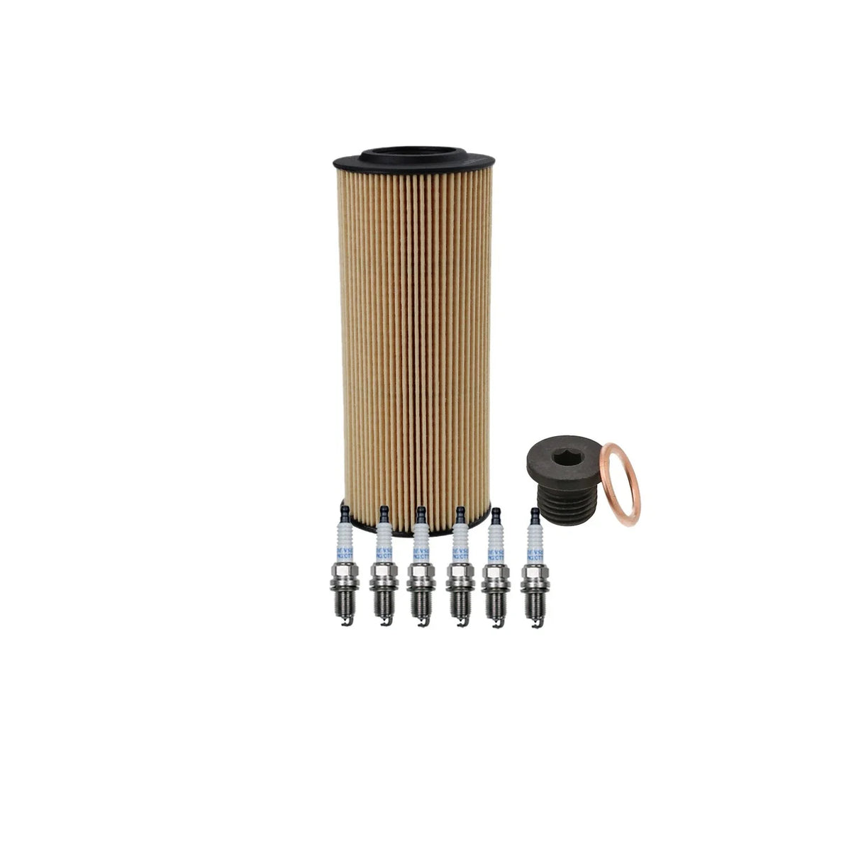 Wix Engine Oil Filter & Denso 6 Platinum Spark Plugs for Audi Q5 S5 (2009–2021)
