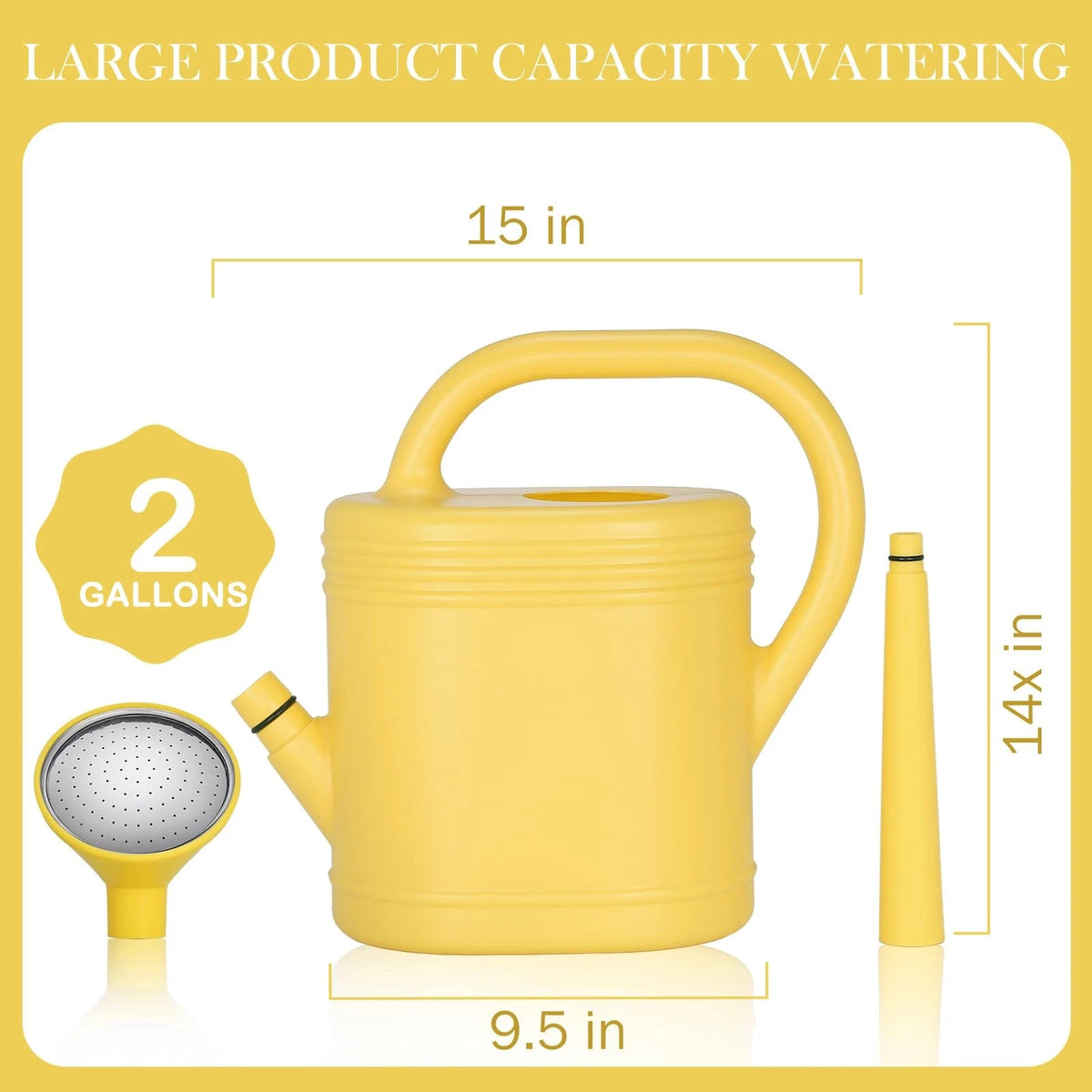 2 Gallon Watering Can with Long Spout for Indoor Outdoor Garden Plants