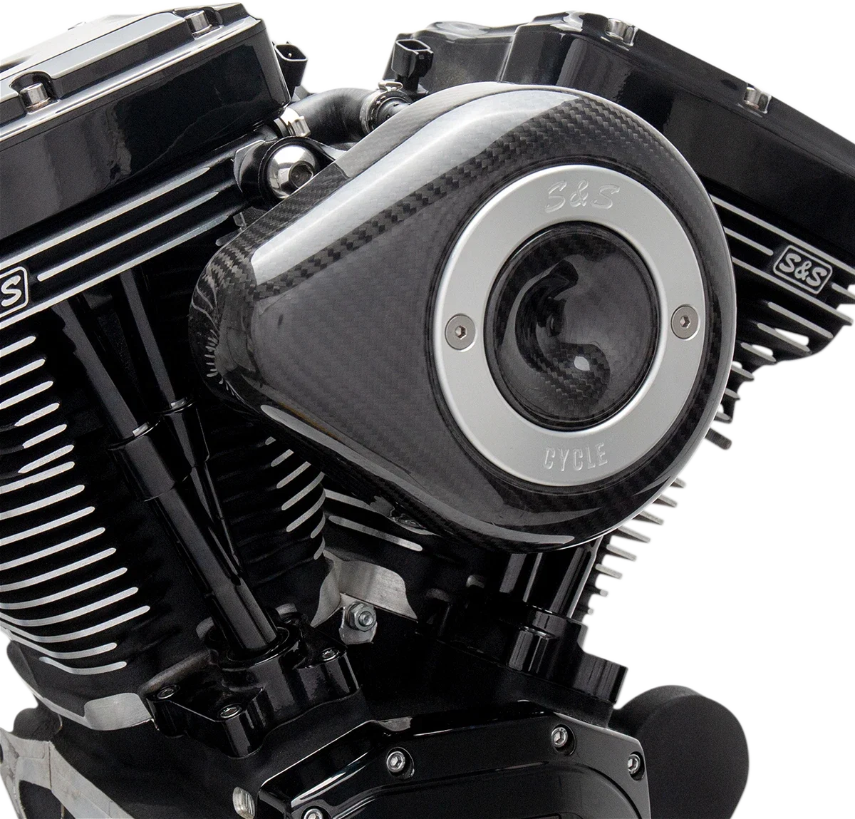 S&S Stealth Mini Teardrop Air Cleaner Cover for Harley (Carbon Fiber)