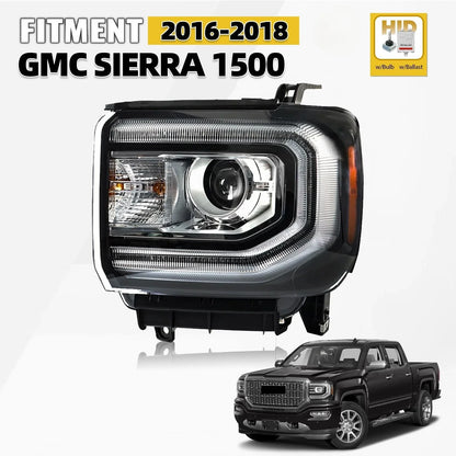 HID/Xenon Headlight with Bulb & Ballast for GMC Sierra 1500 (2016–2018)