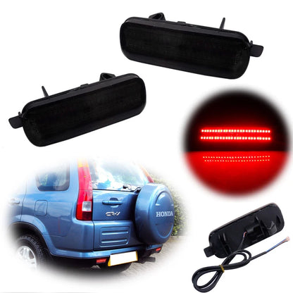 Smoked Lens Red LED Rear Bumper Reflectors for Honda CR-V (2002–2004)