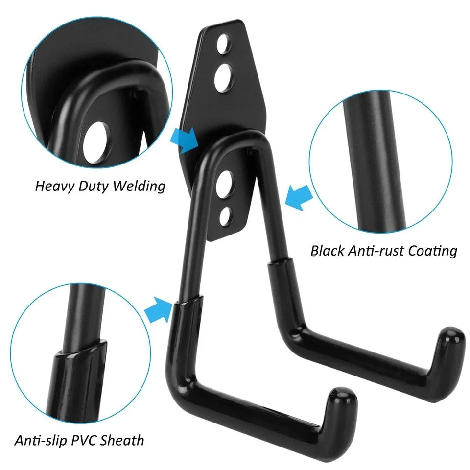 6 Pack Heavy Duty Garage Hooks Utility Steel Hanger Organizer