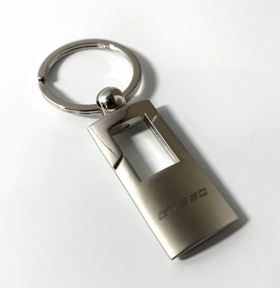 Key Fob Chain Chrome Gunmetal Rectangle for Shelby Mustang GT350 (2016–2019)
