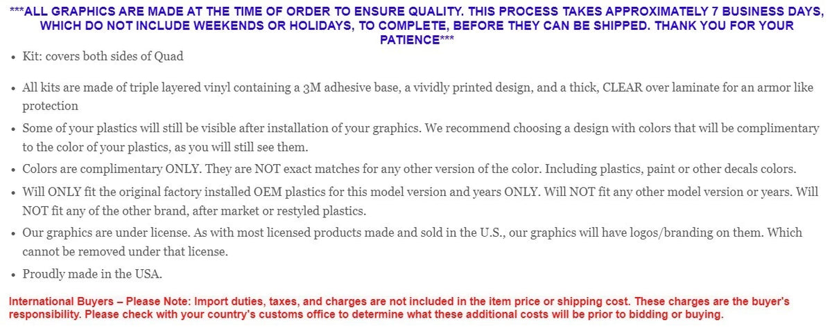 ATV Graphics Kit Sticker Decal for Can-Am Outlander 450/570 L (2014–2023)