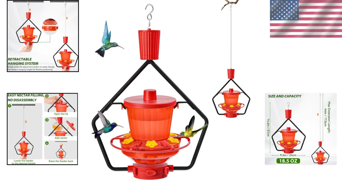 Hummingbird Feeder for Easy Clean & UV Resistant