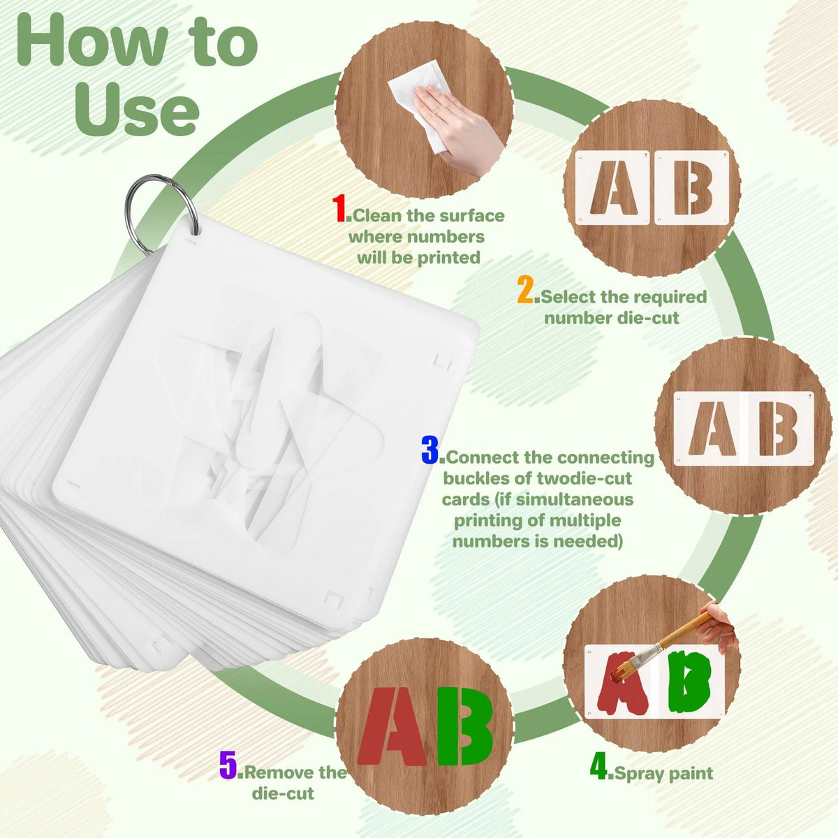 80 Pcs Letter and Number Stencils for Crafting (1 Inch & 2 Inch)