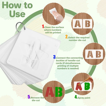80 Pcs Letter and Number Stencils for Crafting (1 Inch & 2 Inch)