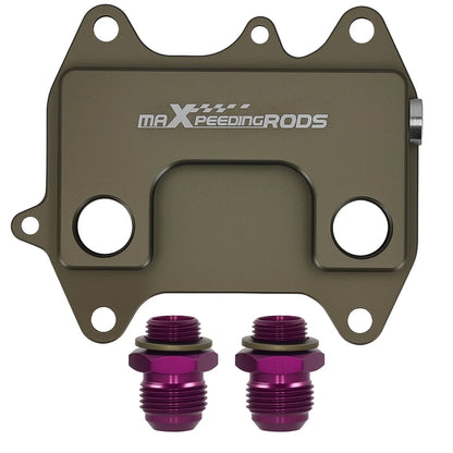 AN10 Oil Filter Sandwich Adapter for VW Audi TDI (Aluminum Anodized Purple)