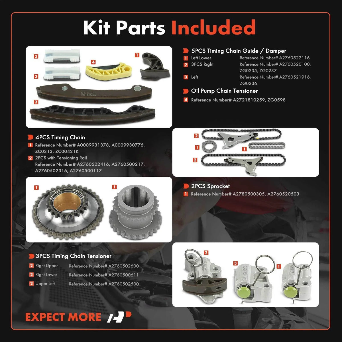 Timing Chain Kit for Mercedes-Benz W205 C400 C350 E350 E400 (2015)