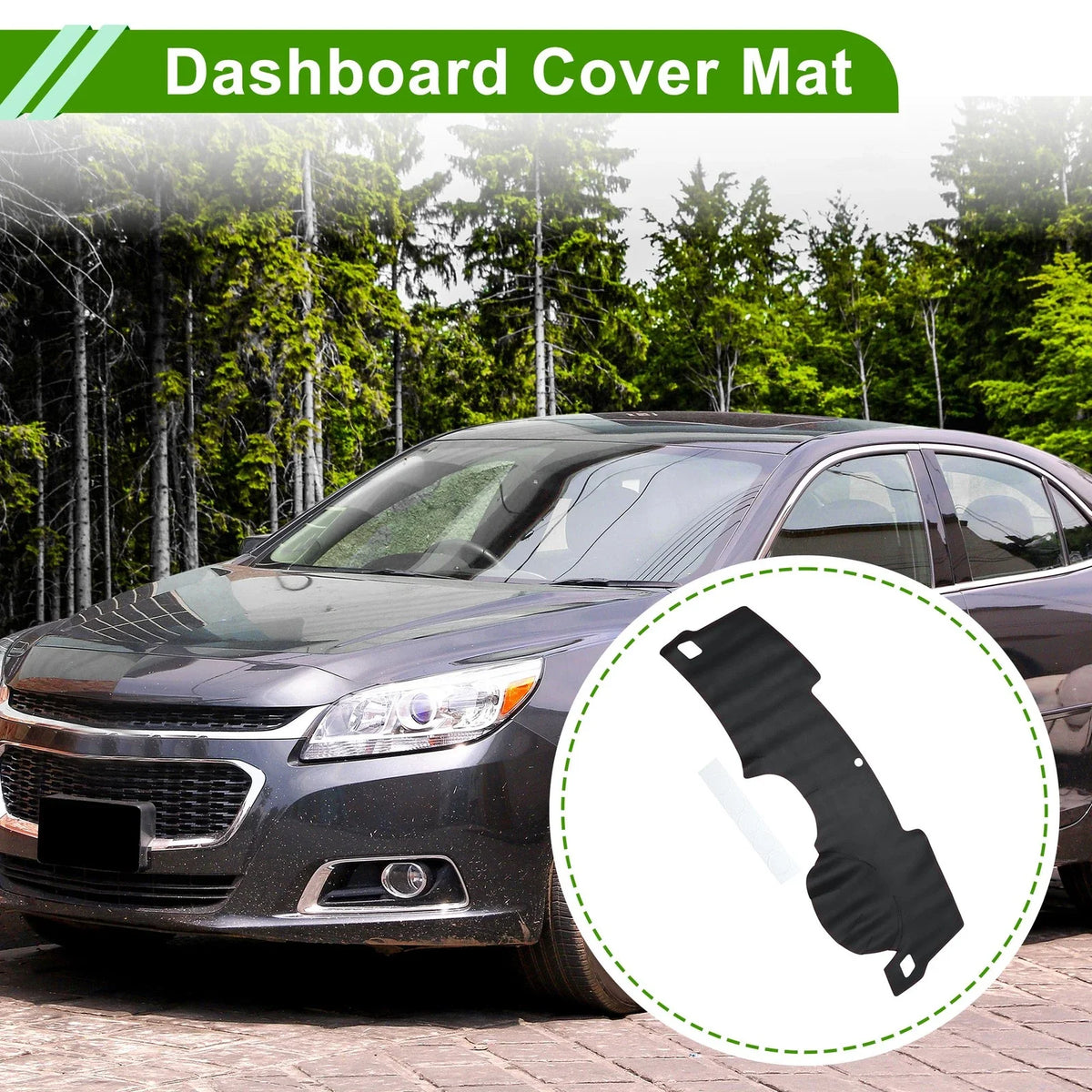 Dashboard Cover for Chevrolet Malibu (2012–2015) Dash Mat Carpet Black Red