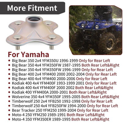 Rear Wheel Hub for Yamaha Kodiak 400 YFM400A YFM400FA YFM400FW (1993–2002)