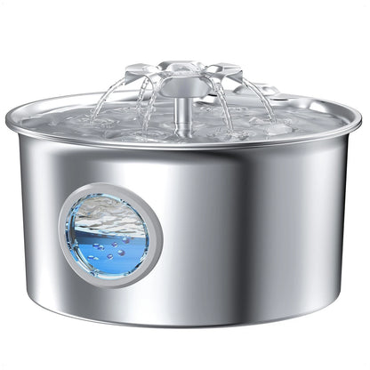 Stainless Steel Cat Water Fountain for Cats (88oz/2.6L)