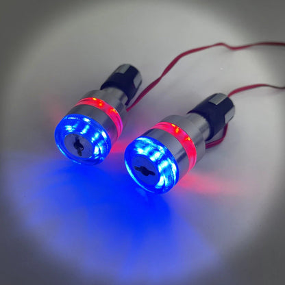 Blue LED Turn Signal Lights for Motorcycle (Grip Bar End)