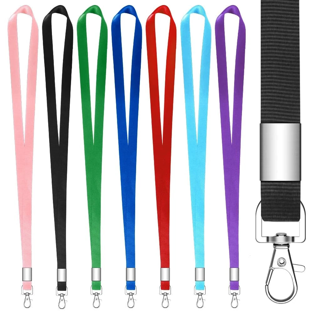 7X Lanyards for ID Badges, Keychain with 360° Swivel Multicolor
