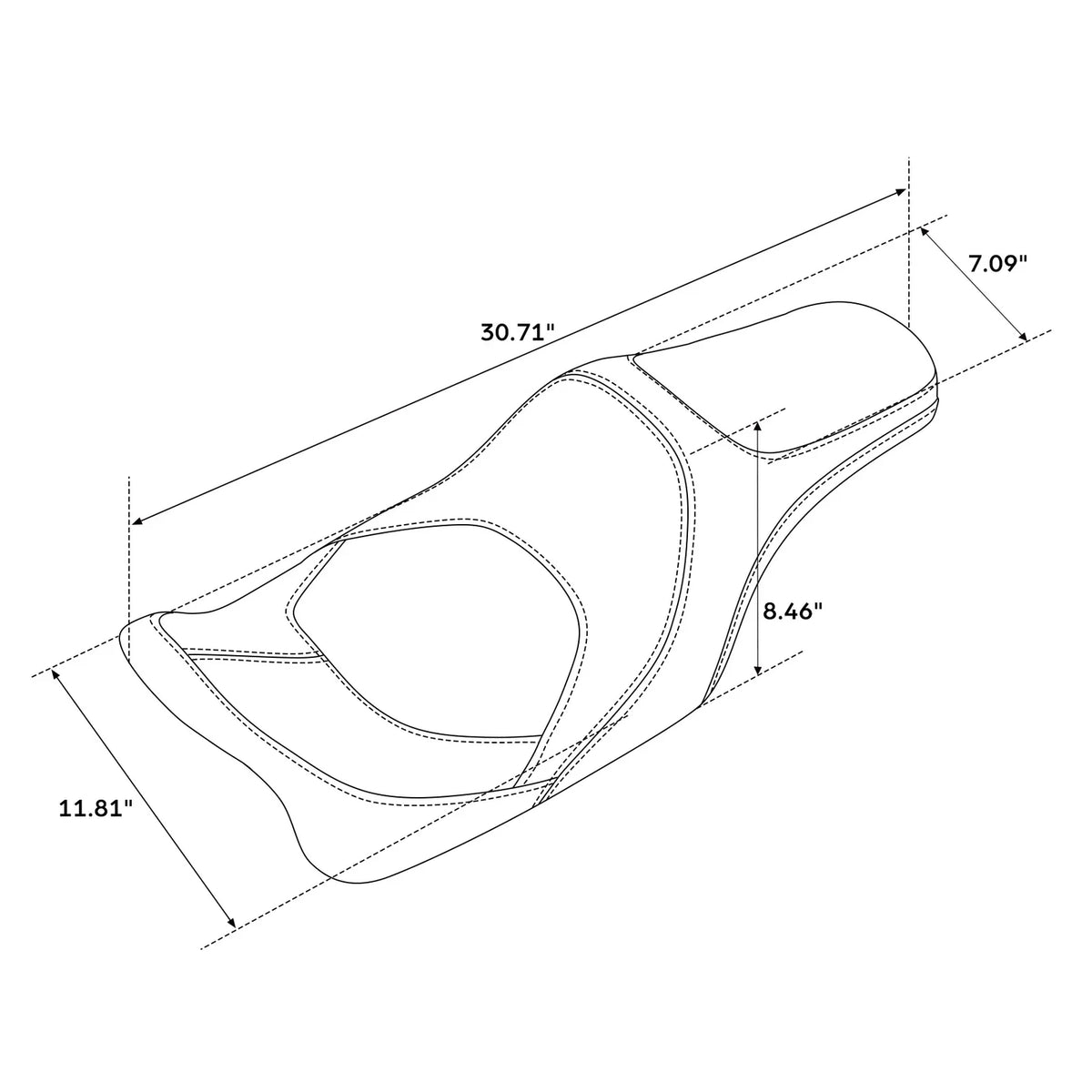 Black Rider Driver Passenger Seat for Harley Electra Glide (2009–2023)