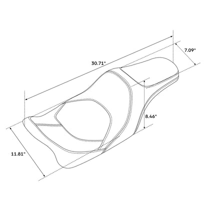 Black Rider Driver Passenger Seat for Harley Electra Glide (2009–2023)