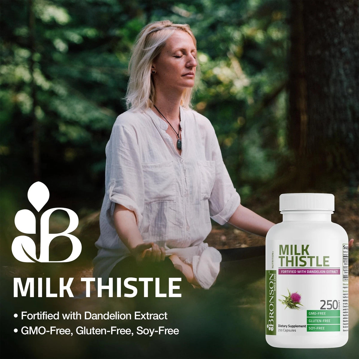 Bronson Milk Thistle & Dandelion 250 Count (Pack of 1)