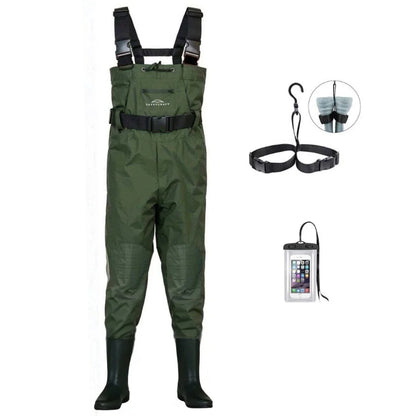 Fishing Waders with Boots for Men & Women (700D Nylon, Waterproof)