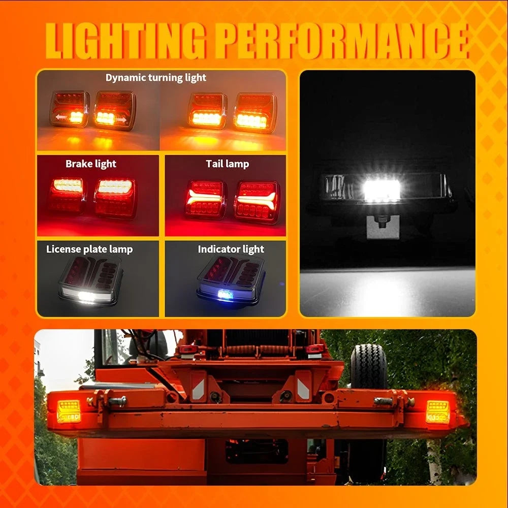 4X Wireless LED Rear Tail Lights for Tow Truck Trailer (Battery Operated)