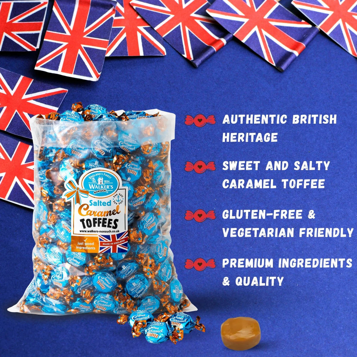 Walkers Nonsuch Salted Caramel Toffees Bulk Bag 88.18 Oz (2.5kg)