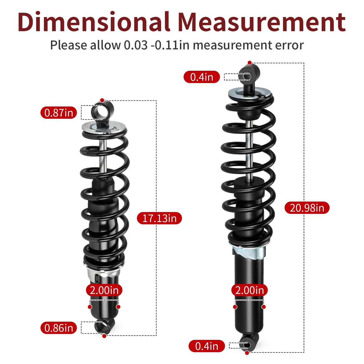 Set of 4 Coil-over Shocks for Polaris Scrambler 850 (2013–2025) 7043463, 7043874, 7043464
