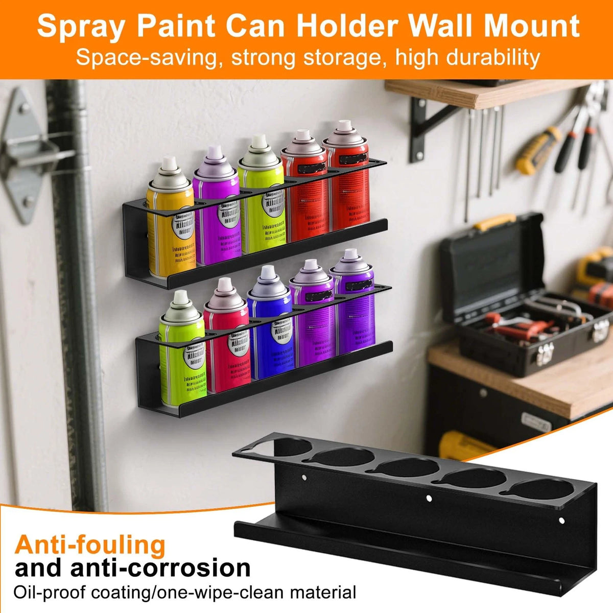 Spray Can Holder for Universal Use (16.5 x 3.7 x 3.9 inches)