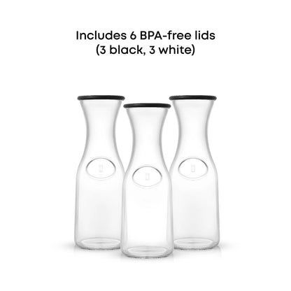 Set of 3 Glass Carafes with Lid, 36 Ounces Each, MP257