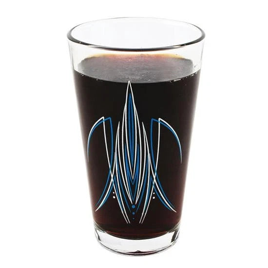 Pinstriped Pint Glasses Set of 2 for (910934-BLU)
