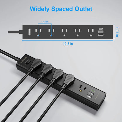 2 Pack Power Strip Surge Protector for Universal Use