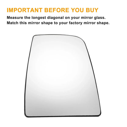 Right Upper White Heated Mirror Glass for Ford Transit T150 T250 (2015–2023)