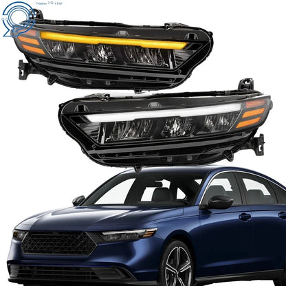 2X Full LED Headlight for Honda Accord (2023–2024) Black w/DRL Pair