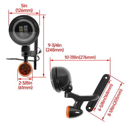 LED Fog Light Turn Signal Bracket for Harley Road King (1994–Up) Street Glide (2014–Up)