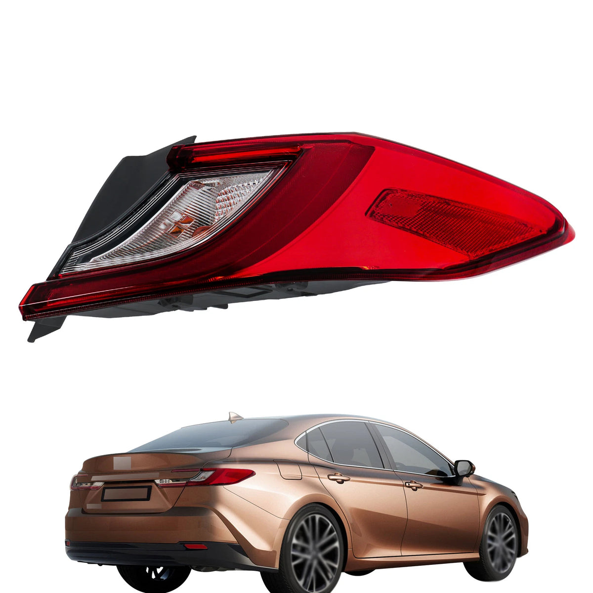 Passenger Side Tail Light for Toyota Camry LE SE (2025) KTS379690NE Black Clear Lens