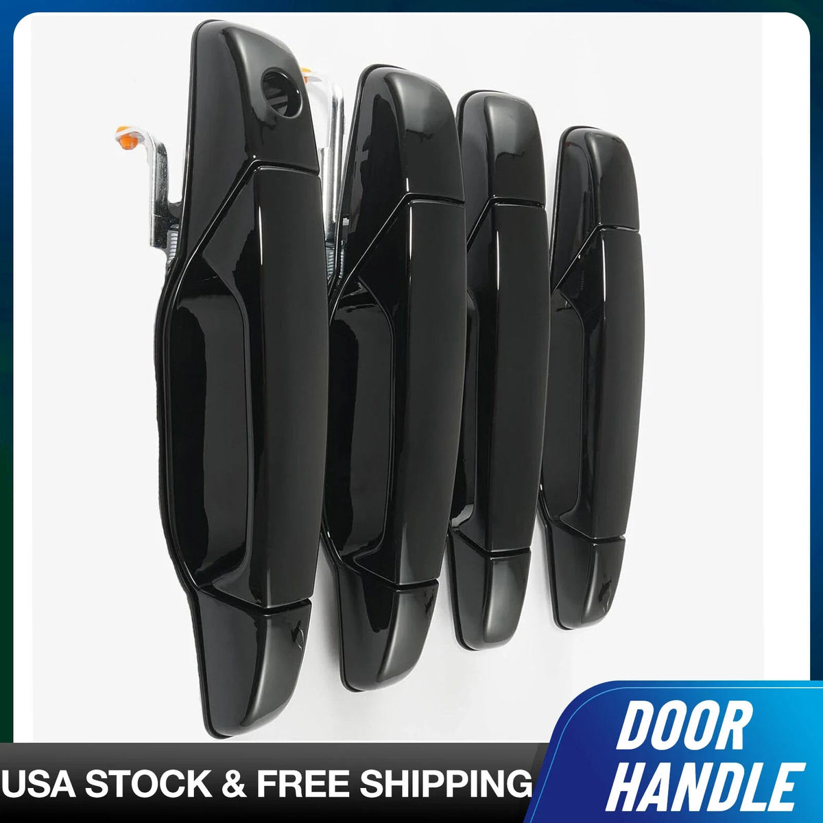 Set of 4 Black Outside Door Handles for Chevy Silverado Avalanche Tahoe (2007–2014)