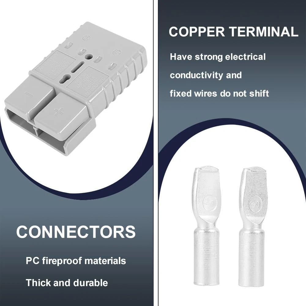 350A Forklift Battery Connector 2/0 AWG Gray 350A 600V Plug (No Years Specified)