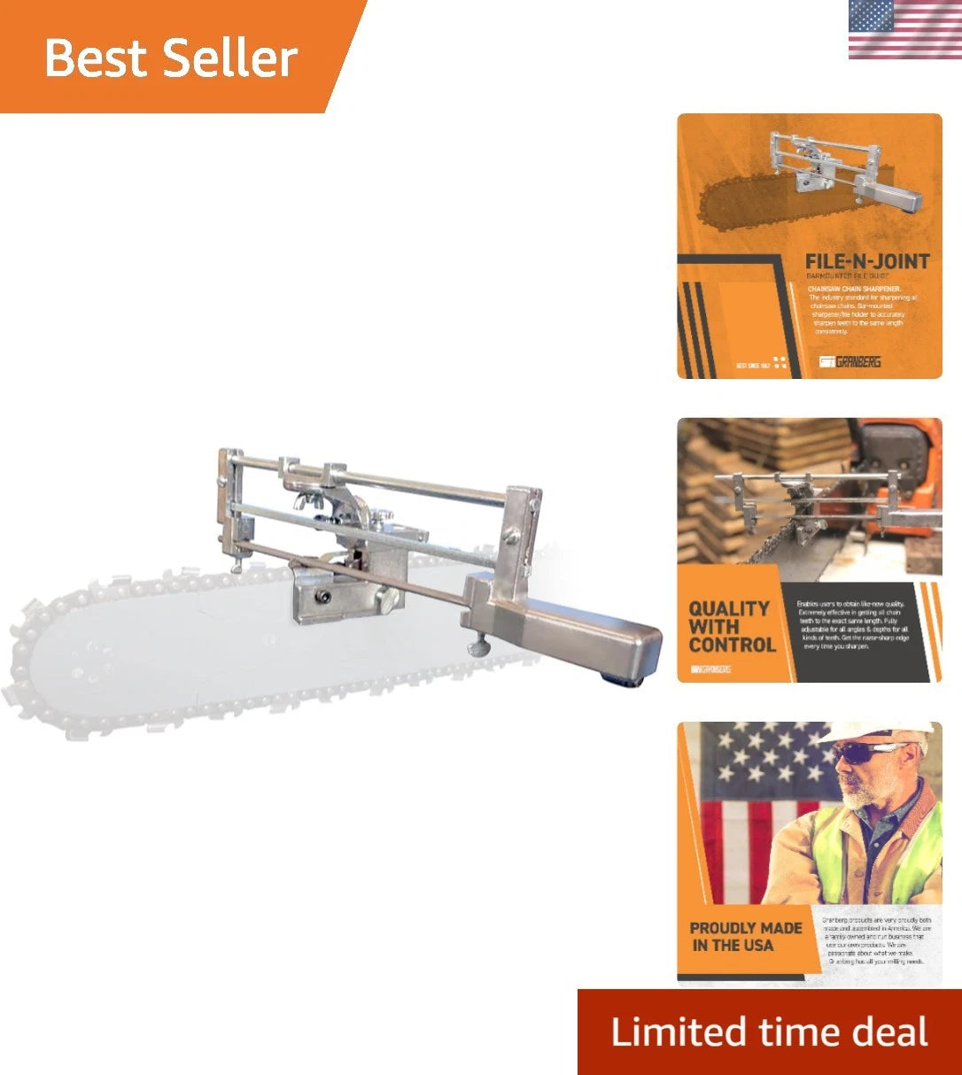 G106B Chainsaw Sharpener for Precision Sharpening (Bar-Mounted)