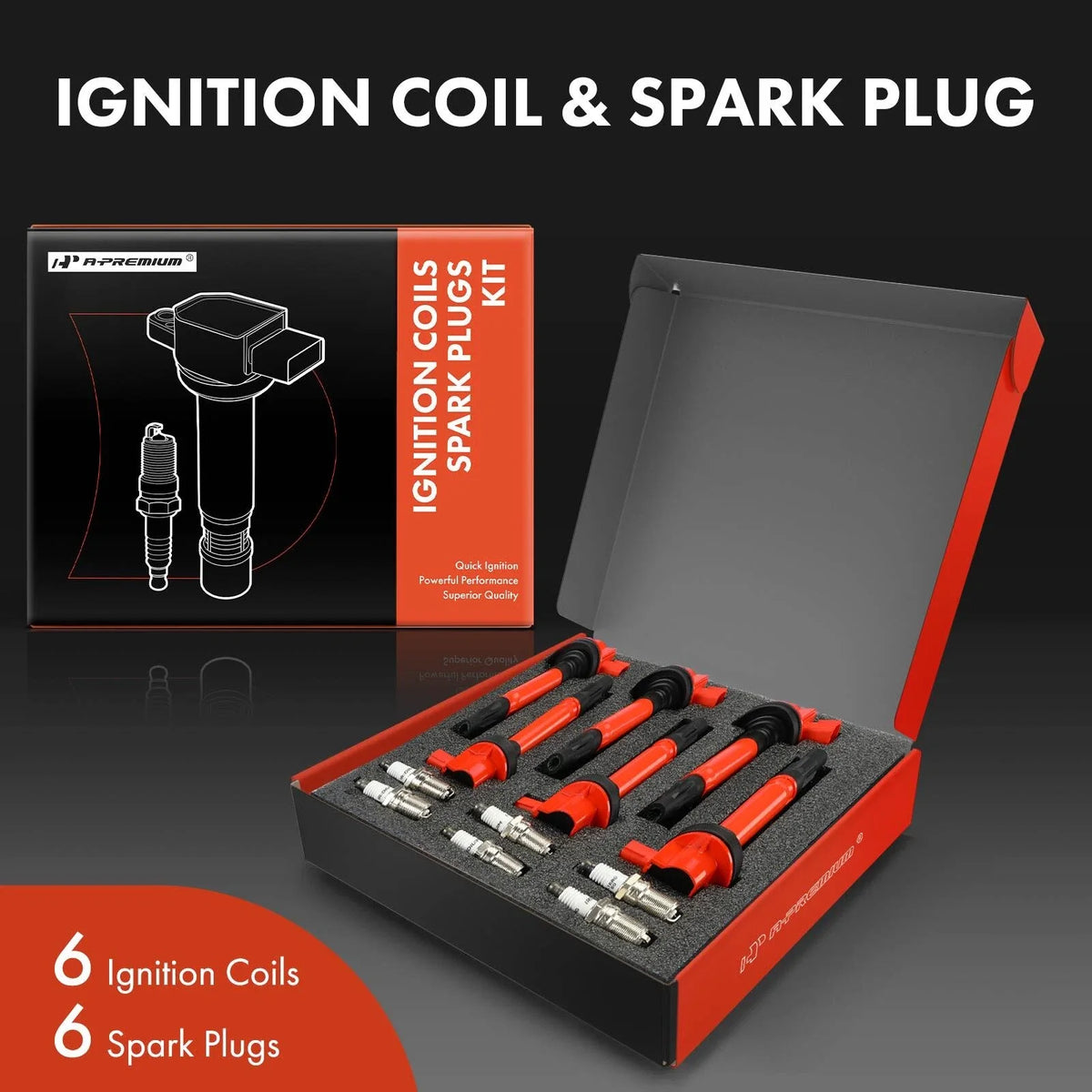 Set of 6 Ignition Coils & Iridium Platinum Spark Plugs for Ford F-150