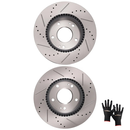 Front Brake Rotors Set for Hyundai Elantra Coupe (2013–2014) Kia Forte (2014–2018)