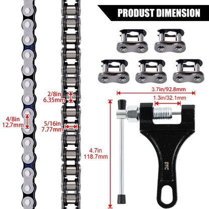 DYC 420 Motorcycle Chain 132 Links for 50 70 90 110 125 196 212cc