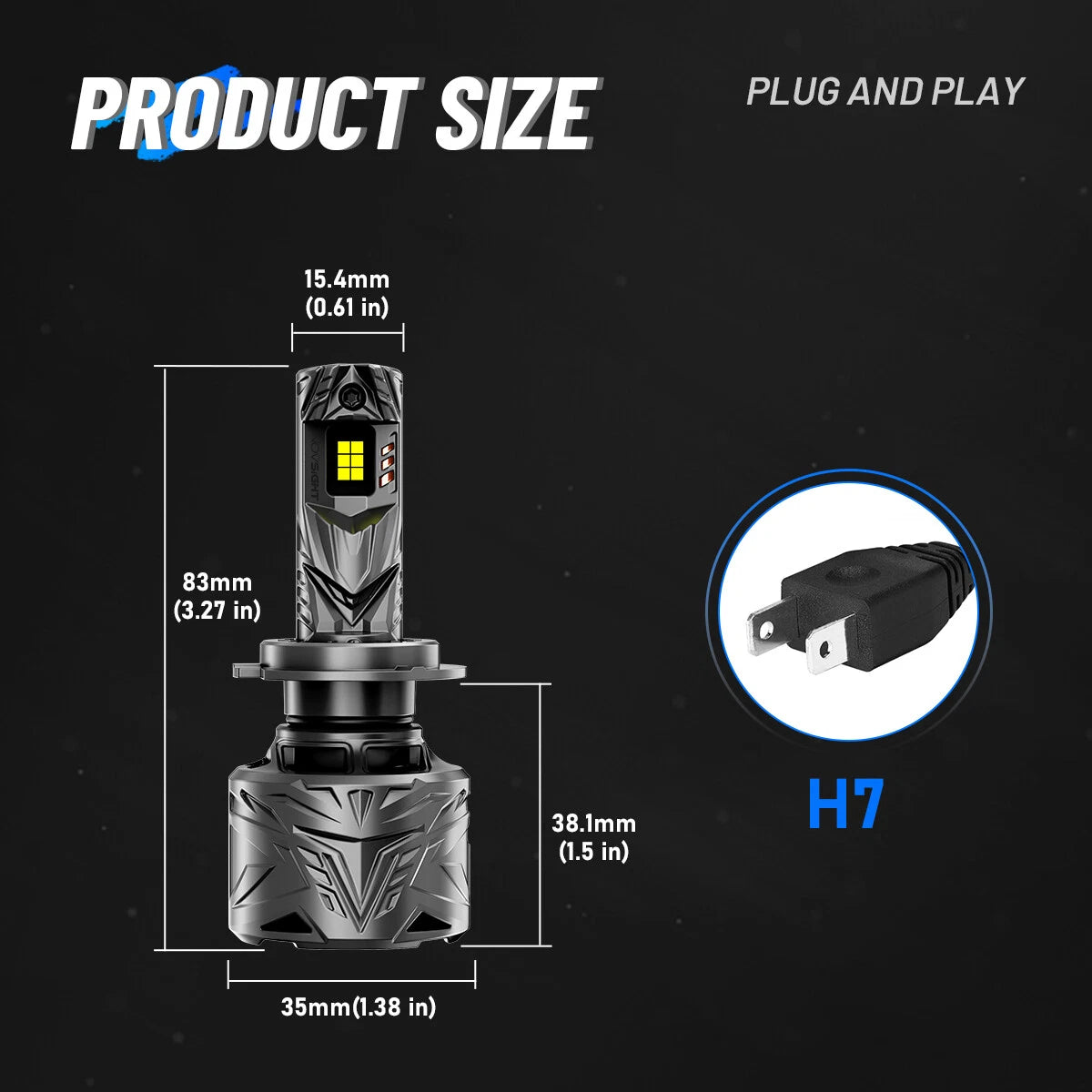 2X H7 LED Headlight Bulbs for NOVA500-N70-H7