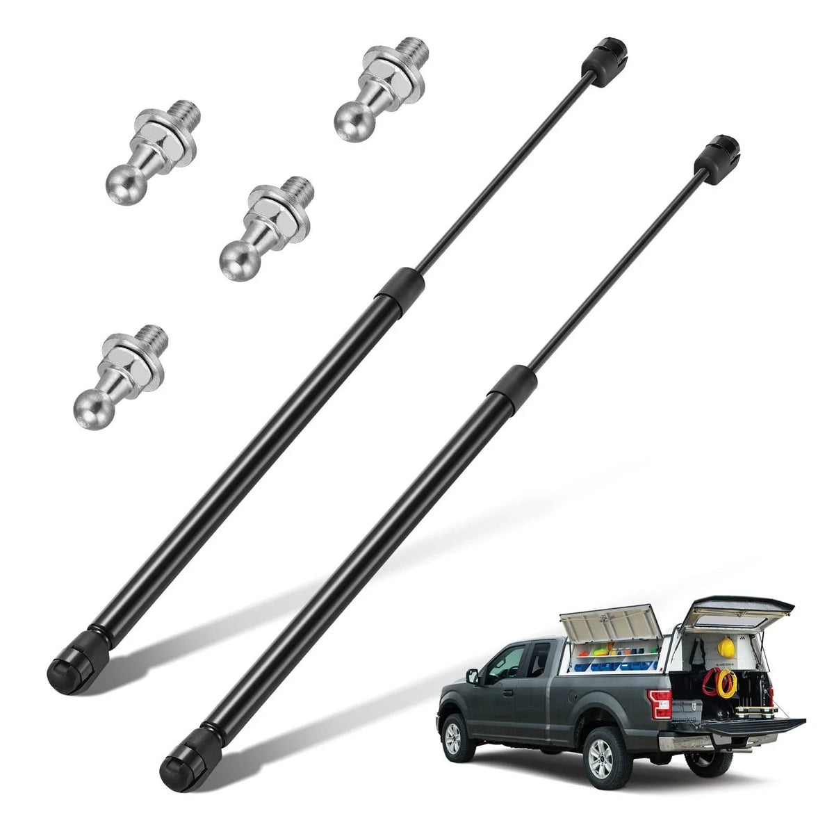 2pcs Lift Support Gas Shocks for Truck Topper (100Lbs 20 Inch) (2016–2018)