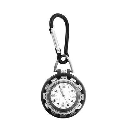 Alloy Backpack Clip-on Carabiner Quartz Pocket Watch for Hiking Climbing