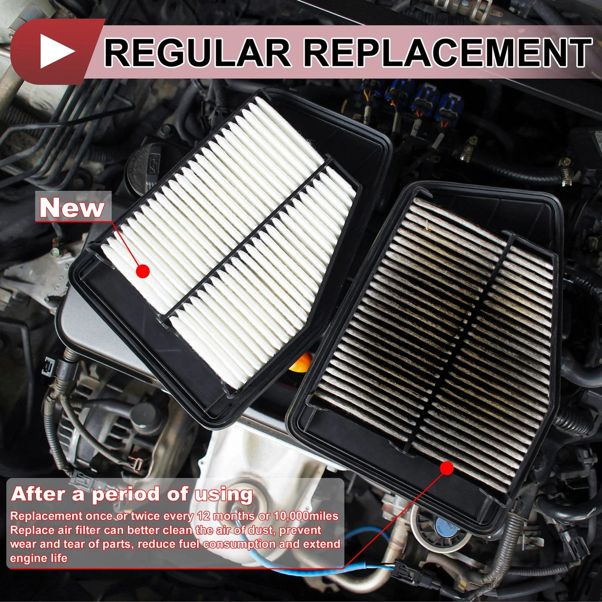 Car Engine Air Filter for Nissan Titan 5.6L (2017–2024) No. 16546EZ31A